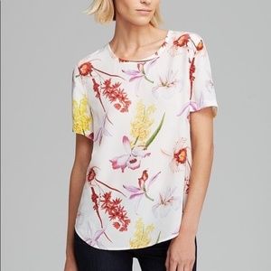 Equipment Riley Endangered Floral Print Silk Tee • M